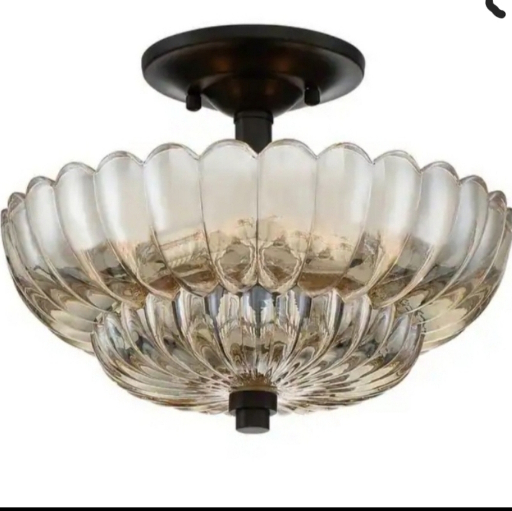Whitecap 3-Light Mottled Cocoa Semi-Flush Mount